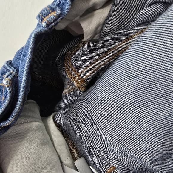 Madewell Baggy Straight Jeans Dark Worn Indigo Wash Blue Denim Cotton Hemp Sz 28 - Picture 11 of 14